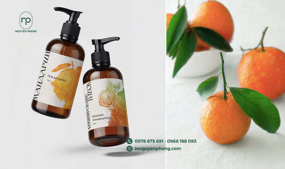 Mẫu tem kem body phong cách tối giản 